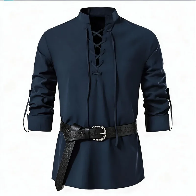 Erkekler için Orta Çağ Viking  - Medieval Gothic Lace Up Pirate Shirt incelemesi ve fiyatı