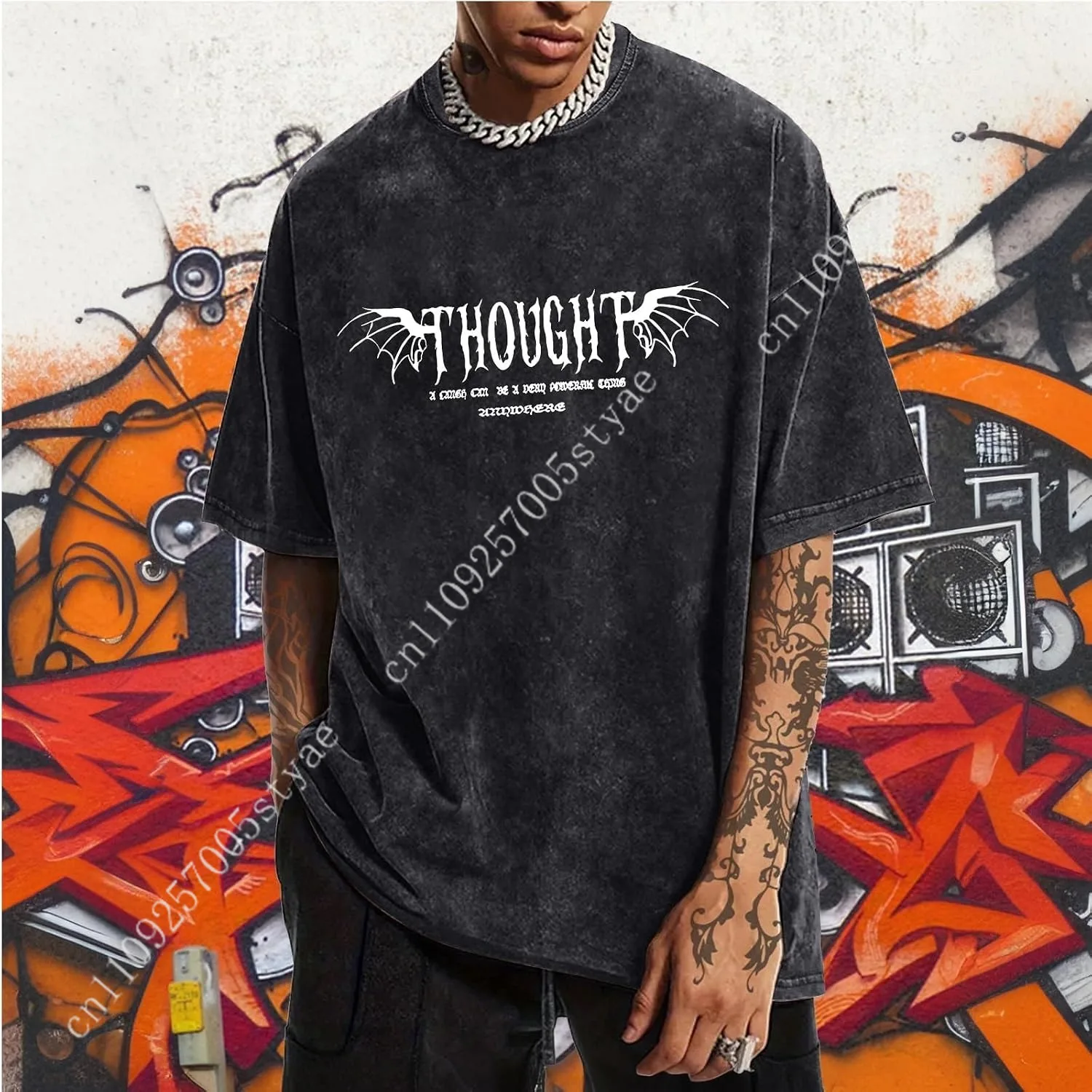 Erkek Asit Yıkama Tişörtü, Gen - Acid Wash Vintage Graphic T Shirt incelemesi ve fiyatı