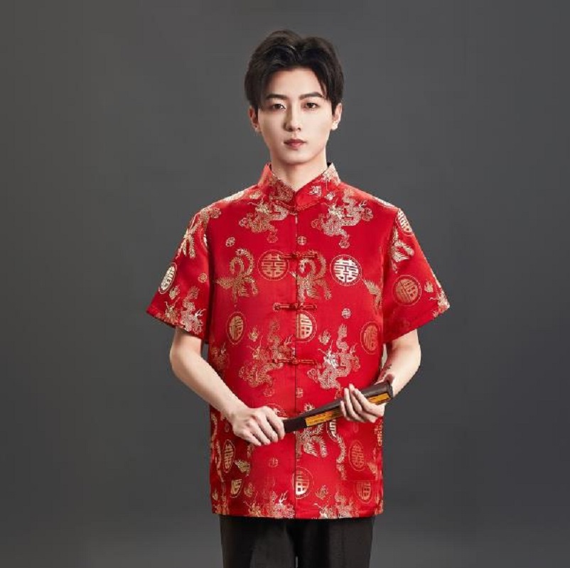 Yeni Çin Tarzı Nakışlı Saten T - Mens Satin Silk Dress Shirt incelemesi ve fiyatı